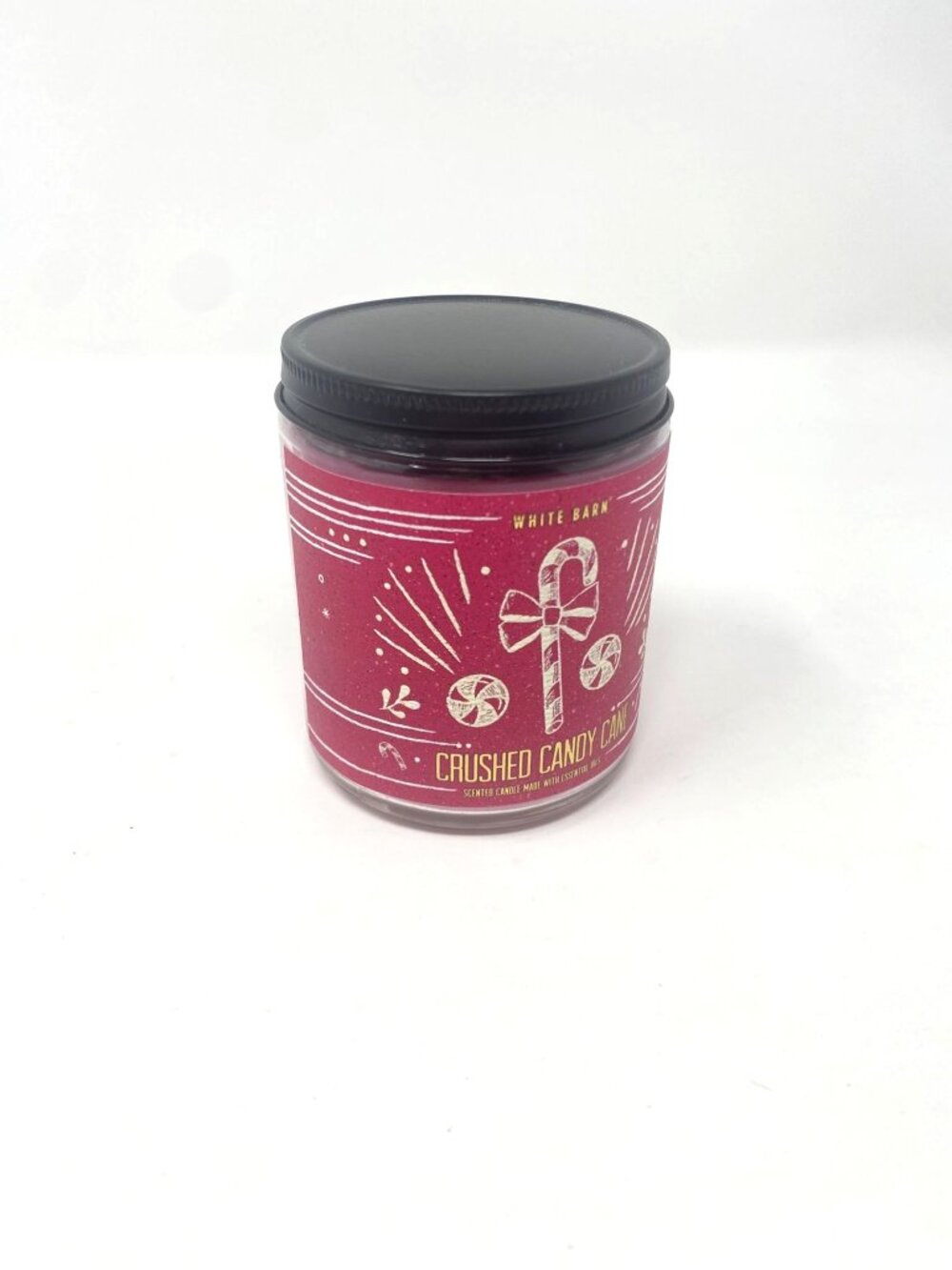 Bath & Body Works Crushed Candy Cane Single Wick Candle Holiday Scent